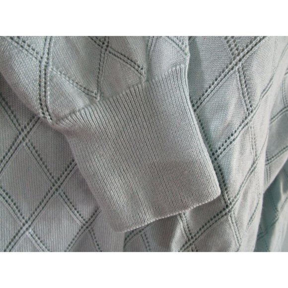 Brooks Brothers Silk Cashmere Blend Cardigan Ladies L Green Diamond Pattern EUC - Picture 7 of 14